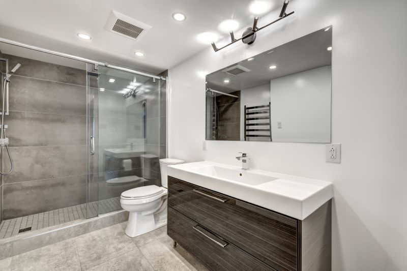 Contemporary Bathroom with Large Tiles